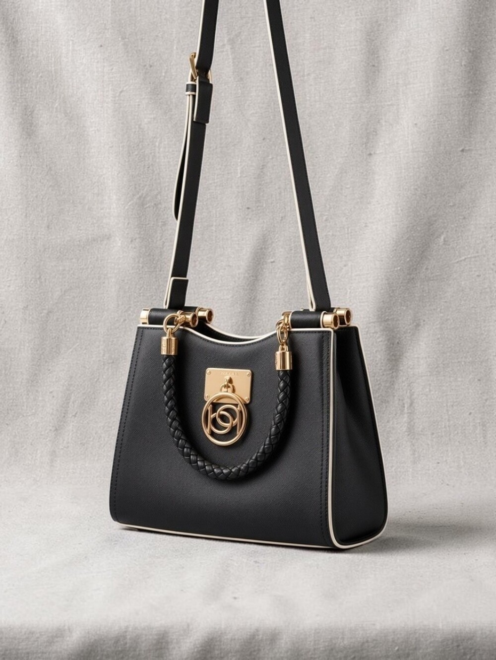 bebe Kate Shopper Crossbody Bag with Signature Logo Gold Hardware